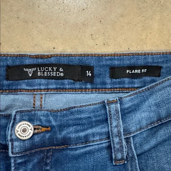 Lucky & Blessed Blue Flare Jeans - Picture 2 of 3